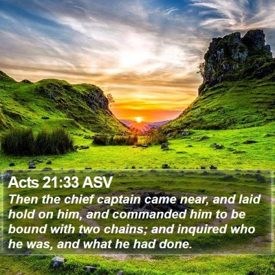 Acts 21:33 ASV Bible Verse Image