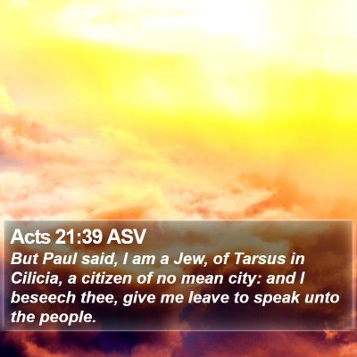 Acts 21:39 ASV Bible Verse Image