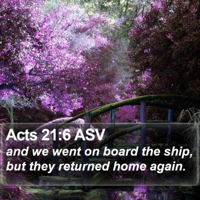 Acts 21:6 ASV Bible Verse Image
