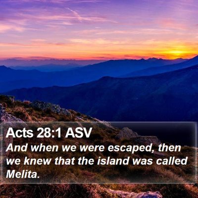 Acts 28:1 ASV Bible Verse Image