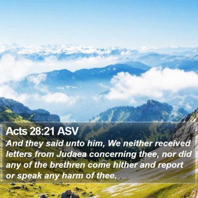 Acts 28:21 ASV Bible Verse Image
