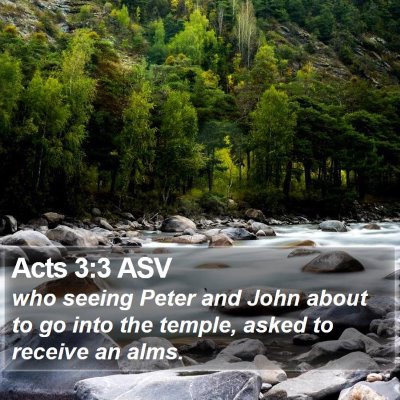 Acts 3:3 ASV Bible Verse Image