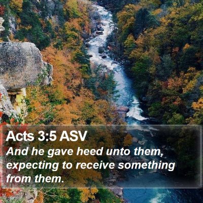 Acts 3:5 ASV Bible Verse Image
