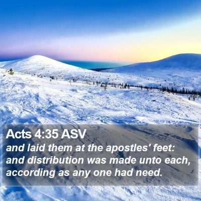 Acts 4:35 ASV Bible Verse Image