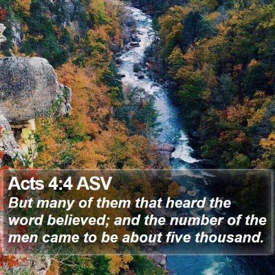 Acts 4:4 ASV Bible Verse Image