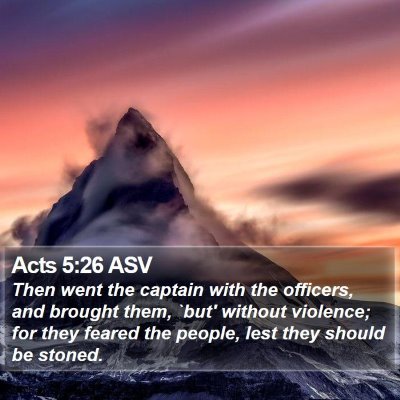 Acts 5:26 ASV Bible Verse Image