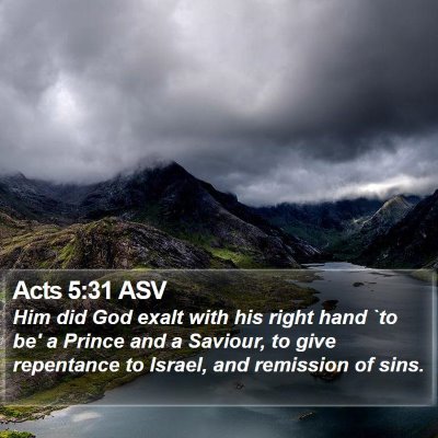 Acts 5:31 ASV Bible Verse Image