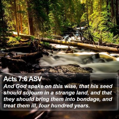 Acts 7:6 ASV Bible Verse Image