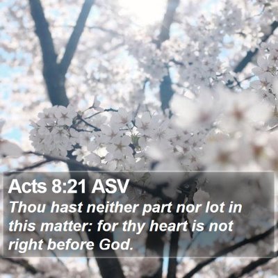 Acts 8:21 ASV Bible Verse Image