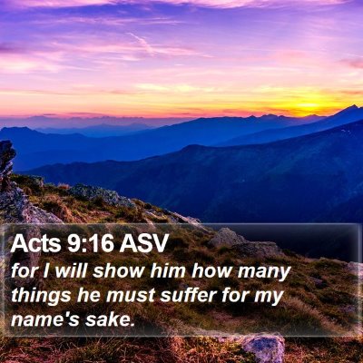 Acts 9:16 ASV Bible Verse Image