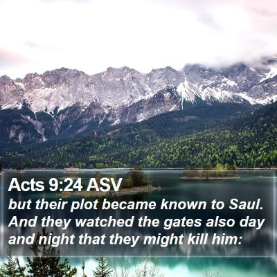 Acts 9:24 ASV Bible Verse Image