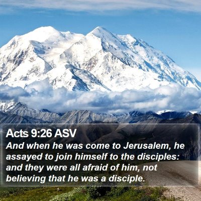 Acts 9:26 ASV Bible Verse Image