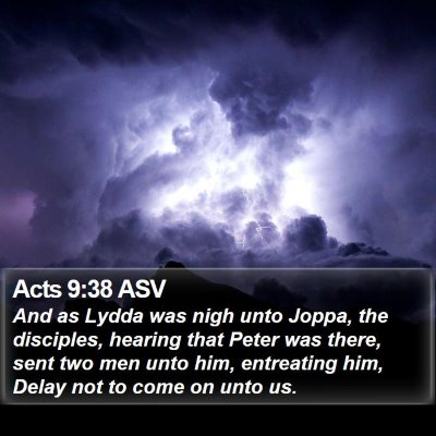 Acts 9:38 ASV Bible Verse Image