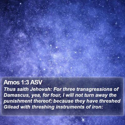 Amos 1:3 ASV Bible Verse Image