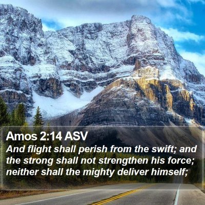 Amos 2:14 ASV Bible Verse Image