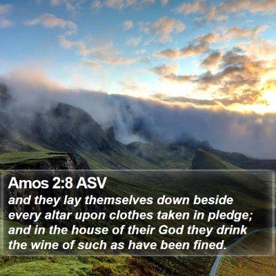 Amos 2:8 ASV Bible Verse Image