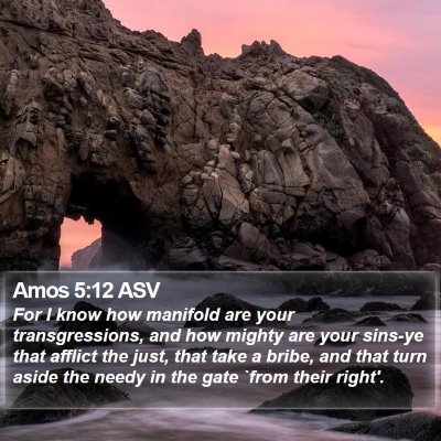 Amos 5:12 ASV Bible Verse Image