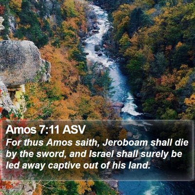 Amos 7:11 ASV Bible Verse Image