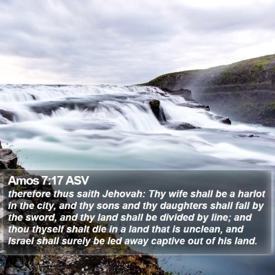Amos 7:17 ASV Bible Verse Image