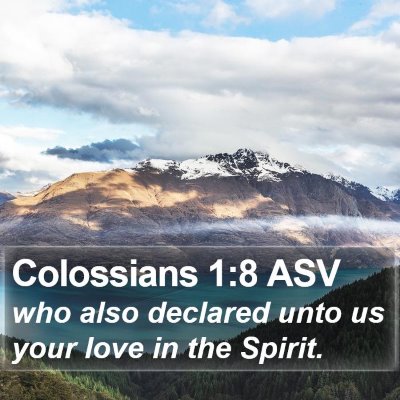 Colossians 1:8 ASV Bible Verse Image