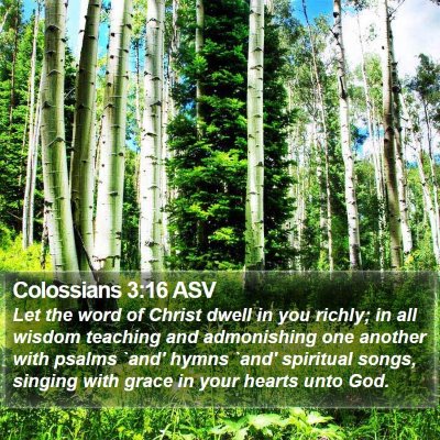 Colossians 3:16 ASV Bible Verse Image