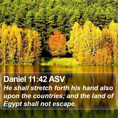 Daniel 11:42 ASV Bible Verse Image