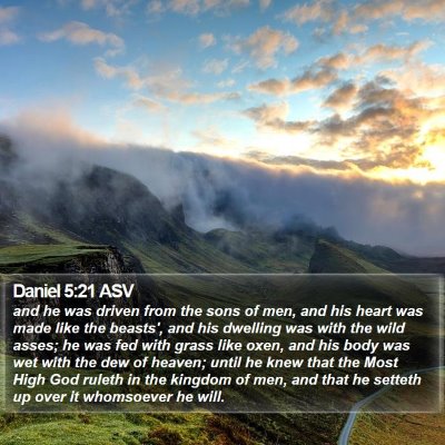 Daniel 5:21 ASV Bible Verse Image