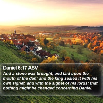 Daniel 6:17 ASV Bible Verse Image