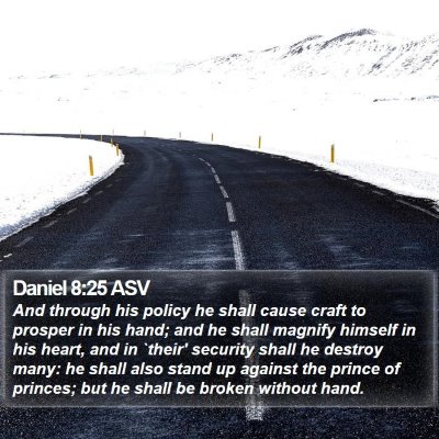Daniel 8:25 ASV Bible Verse Image