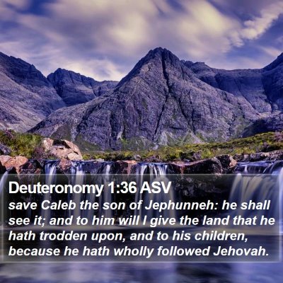 Deuteronomy 1:36 ASV Bible Verse Image