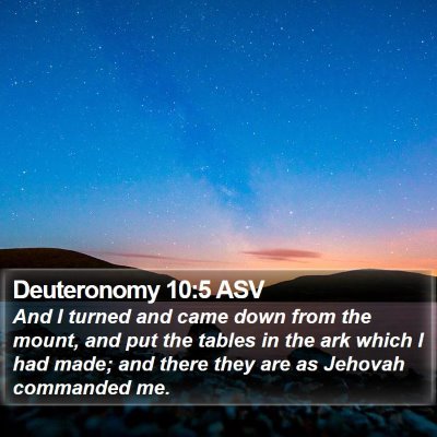 Deuteronomy 10:5 ASV Bible Verse Image