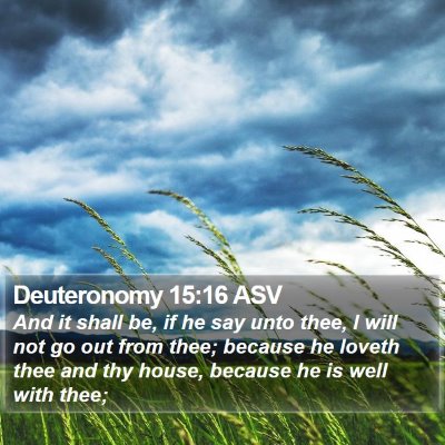 Deuteronomy 15:16 ASV Bible Verse Image