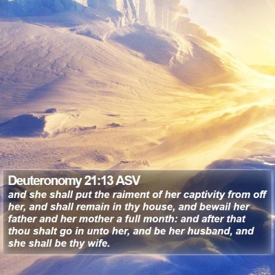 Deuteronomy 21:13 ASV Bible Verse Image