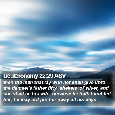 Deuteronomy 22:29 ASV Bible Verse Image
