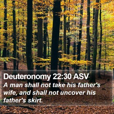 Deuteronomy 22:30 ASV Bible Verse Image