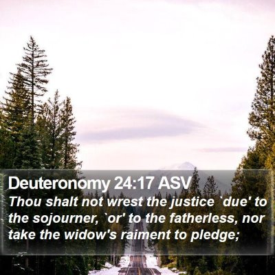 Deuteronomy 24:17 ASV Bible Verse Image