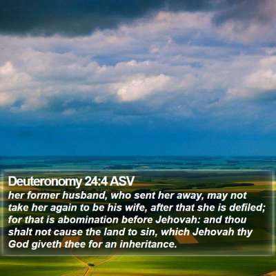 Deuteronomy 24:4 ASV Bible Verse Image