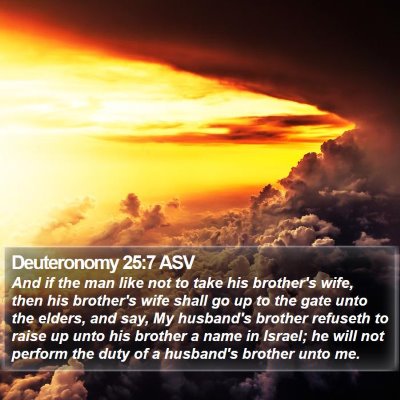 Deuteronomy 25:7 ASV Bible Verse Image
