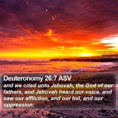 Deuteronomy 26:7 ASV Bible Verse Image