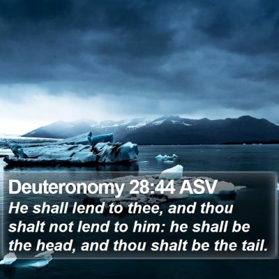 Deuteronomy 28:44 ASV Bible Verse Image