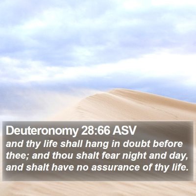 Deuteronomy 28:66 ASV Bible Verse Image