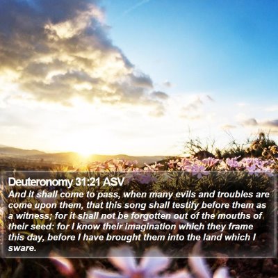 Deuteronomy 31:21 ASV Bible Verse Image