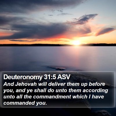 Deuteronomy 31:5 ASV Bible Verse Image