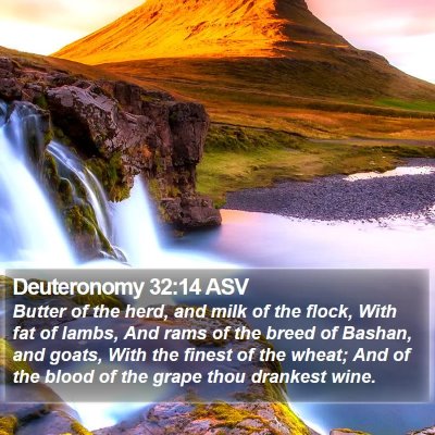 Deuteronomy 32:14 ASV Bible Verse Image