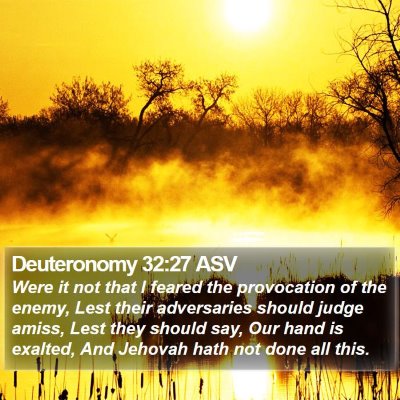 Deuteronomy 32:27 ASV Bible Verse Image