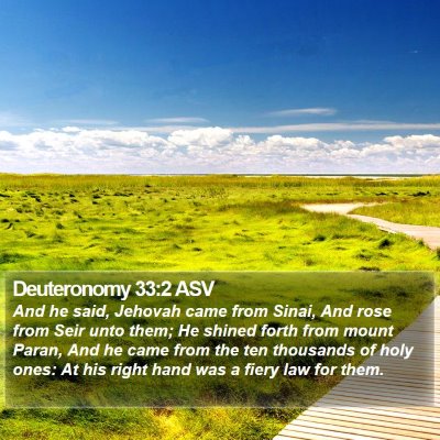 Deuteronomy 33:2 ASV Bible Verse Image