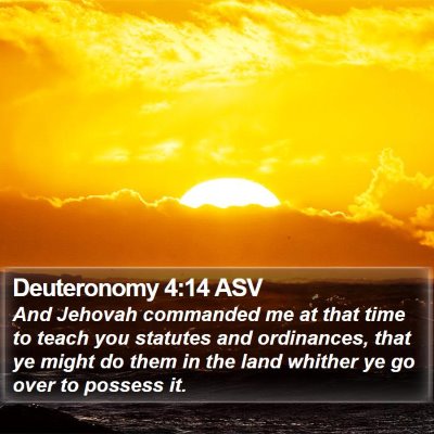 Deuteronomy 4:14 ASV Bible Verse Image