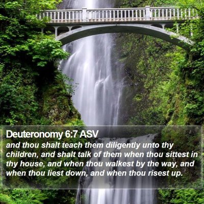 Deuteronomy 6:7 ASV Bible Verse Image