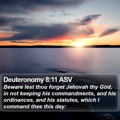 Deuteronomy 8:11 ASV Bible Verse Image