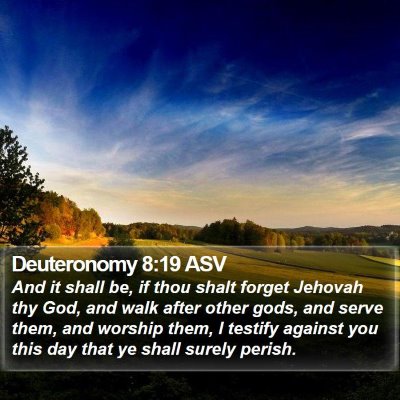 Deuteronomy 8:19 ASV Bible Verse Image
